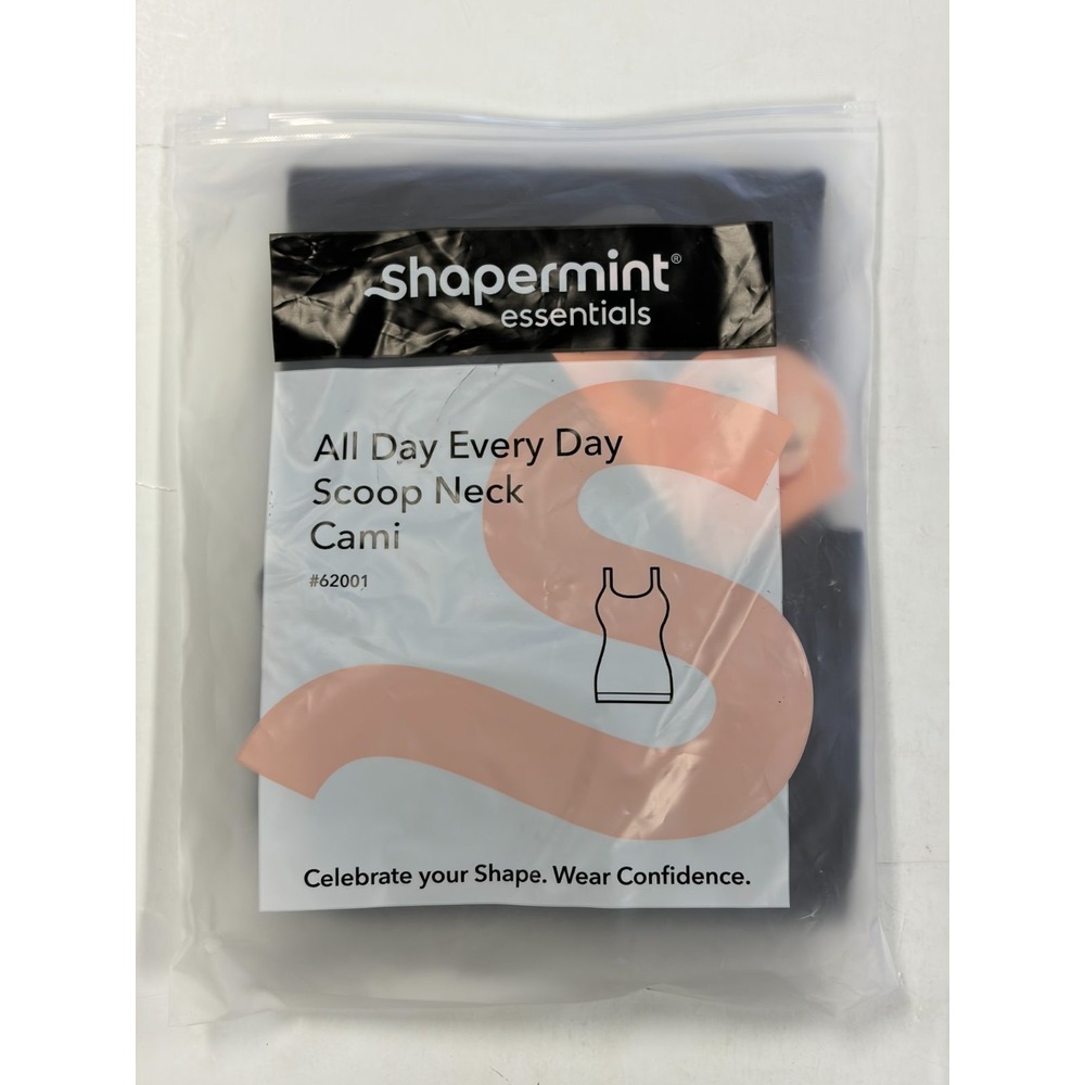 Shapermint Essentials All Day Every Day Scoop Neck Cami Black XXL Shapewear NEW